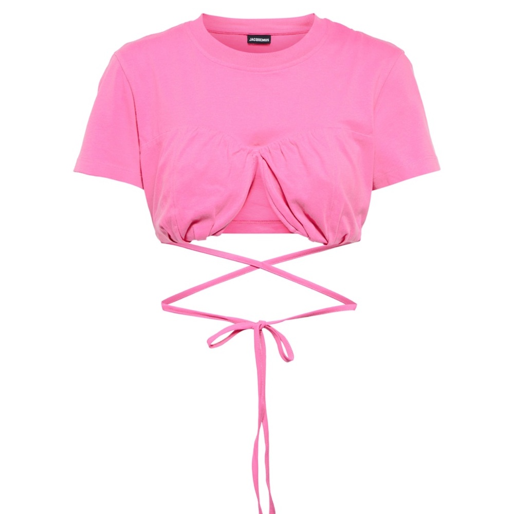 Jacquemus pink le t shirt baci Women's Crop Top